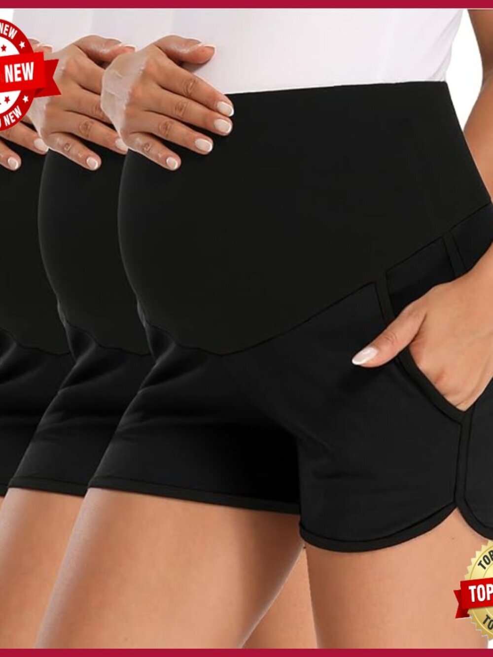 Maternity Shorts Over Belly Pregnancy Lounge Workout Pajama Sleep Shorts with